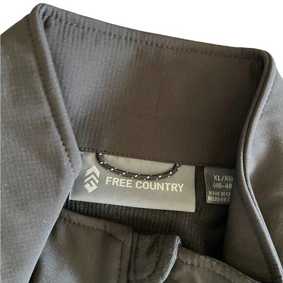 Free Country Men's Softshell Jacket XL Jet Black Full Zip Journeyman Flex Super - Picture 6 of 8